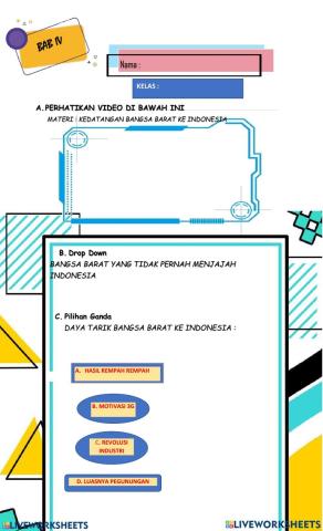 Latihan Soal Kedatangan Bangsa Barat ke Indonesia