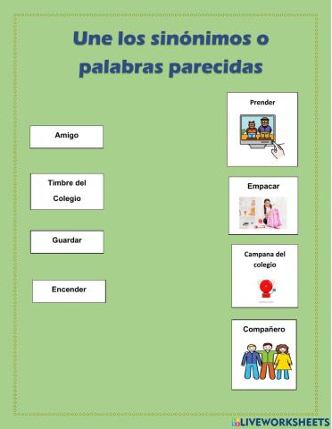 Aprendizaje de sinónimos para niños con diagnostico de autismo