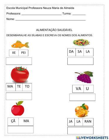 Ordenando silabas