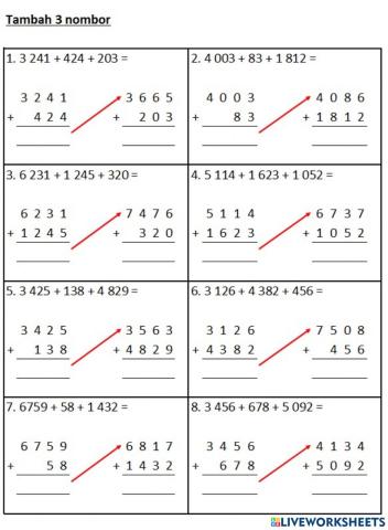 Tambah 3 nombor