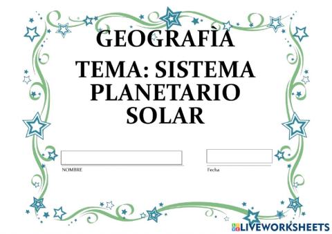 El SISTEMA PLANETARIO SOLAR