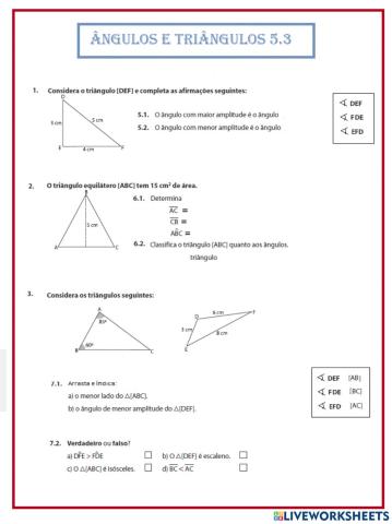Ângulos e triângulos 5.3