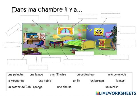 Worksheet les meubles