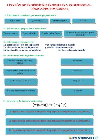 Proposiciones simples y compuestas