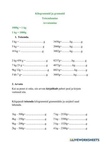 Kilogrammid ja grammid