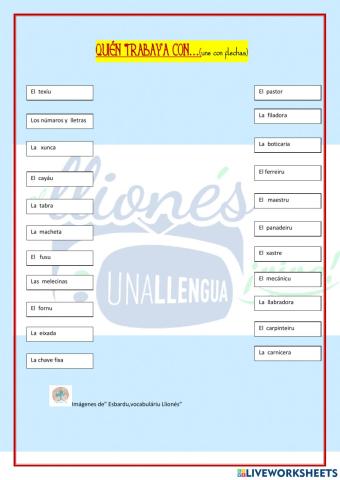 Llionés.QUIÉN TRABAYA CON...3º de primaria