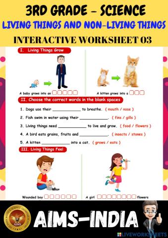 3rd-science-ps03-living things & non living things