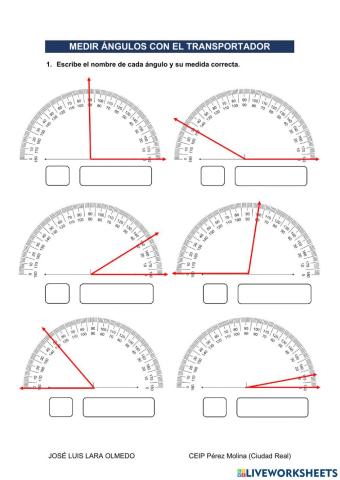 Medir ángulos con el transportador