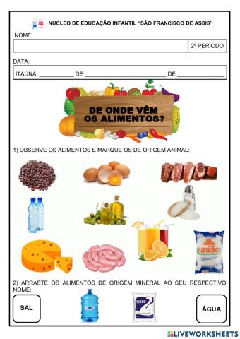 De onde vêm os alimentos?