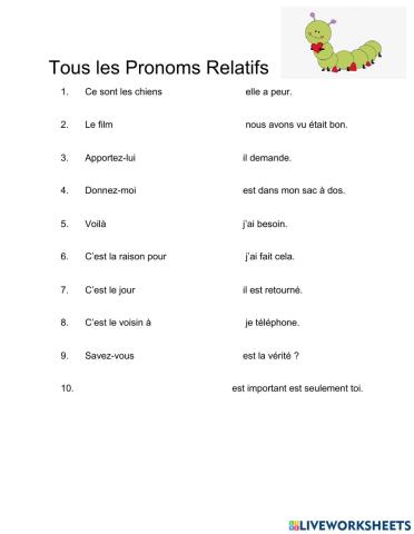 Tous les pronoms relatifs