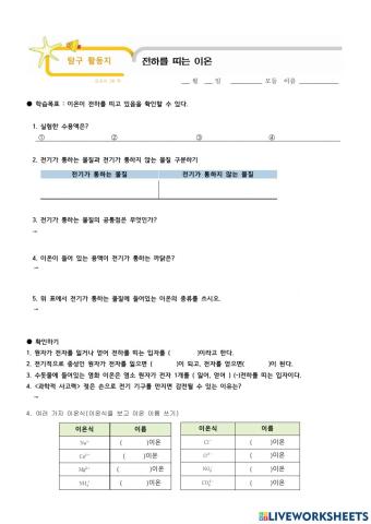 전하를 띠는 이온