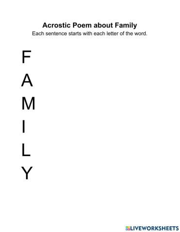 Family Acrostic Poem