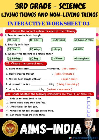 3rd-science-ps04-living things & non living things