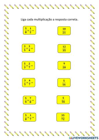 Multiplicação de Frações