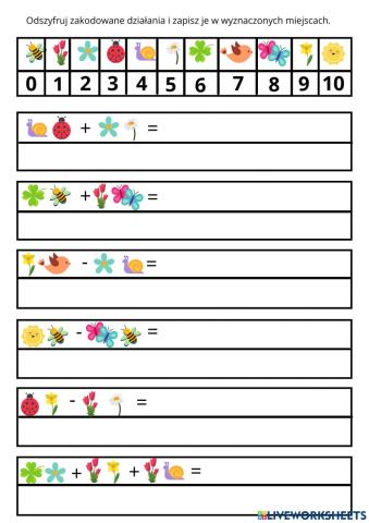 Zakodowana matematyka w zakresie 100