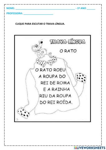 Trava-Língua -O Rato- e Nomes