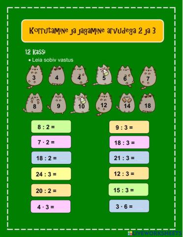 Korrutamine ja jagamine arvudega 2 ja 3