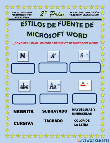 Estilos de fuentes de microsoft word