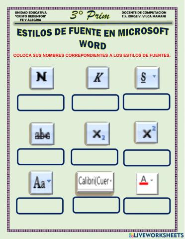 Estilos de fuentes de microsoft word