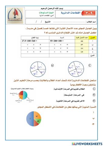 القطاعات الدائرية