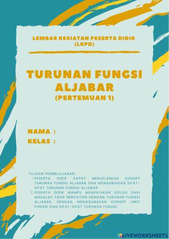 Turunan Fungsi Aljabar - Pertemuan 1