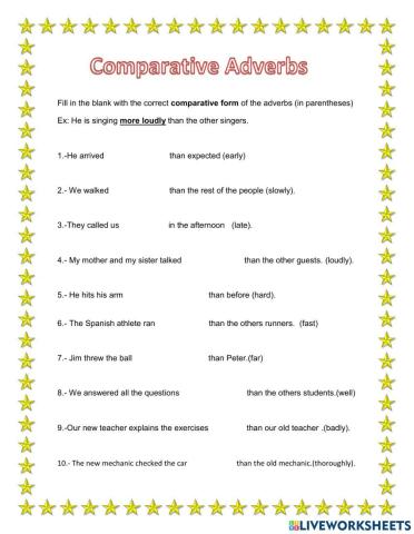 Comparative adverbs