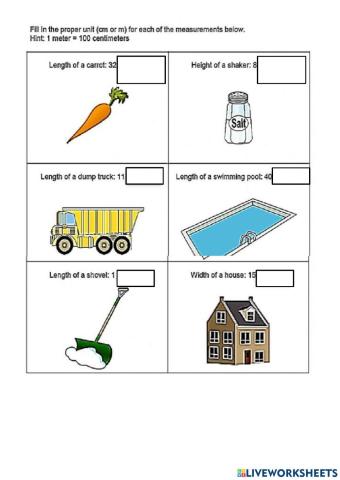 Measuring Length in cm and m