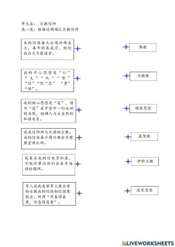 单元五： 宗教信仰