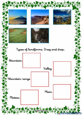 Types of landforms