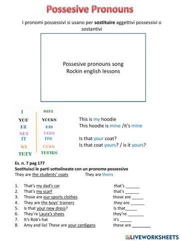 Possesive pronouns