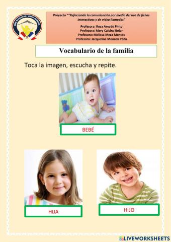 Vocabulario de  la familia