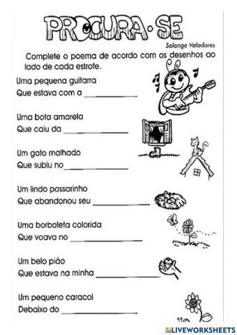 Complete o poema