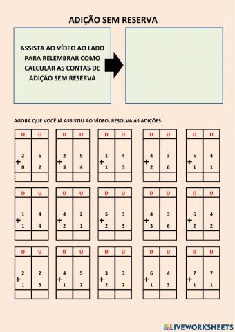 Adição sem reserva