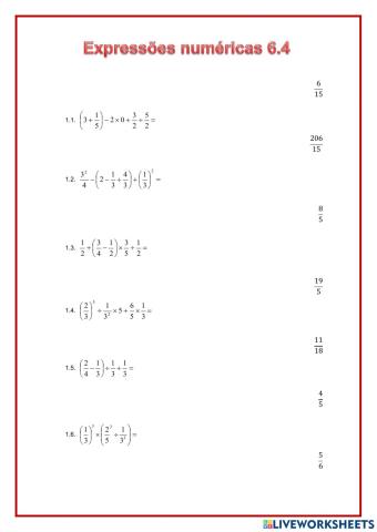 Expressões numéricas 6.4