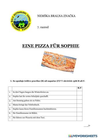 Eine Pizza für Sophie