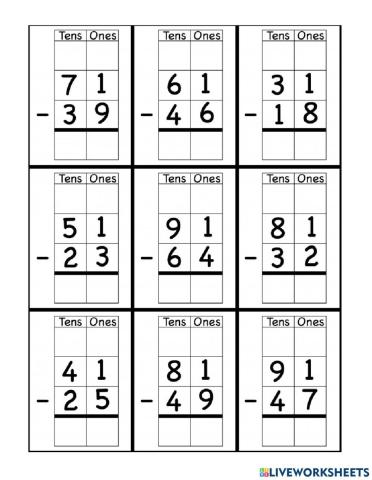 Subtraction with Regrouping