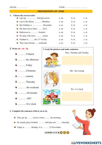 Preposition of times