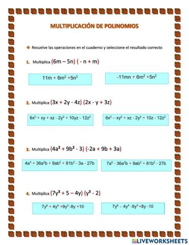 Multiplicación de polinomios