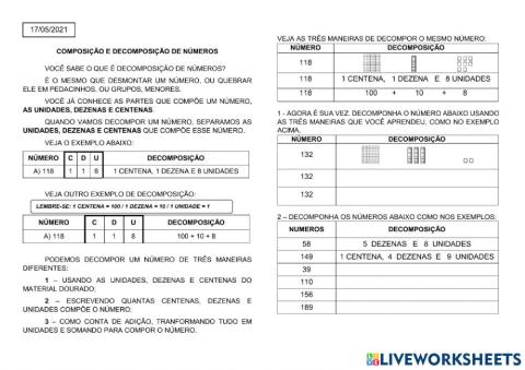 Decomposição de numerais