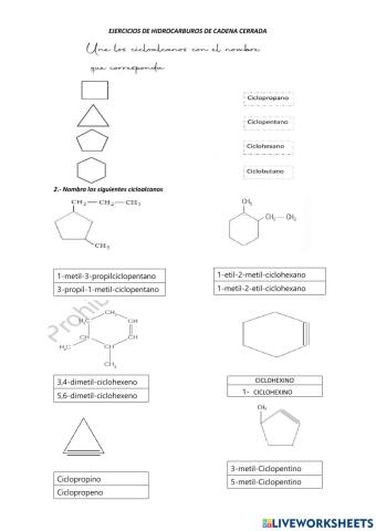 Ciclo alcano, alqueno y alquino