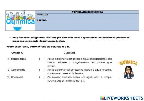 Soluções e propriedades coligativas