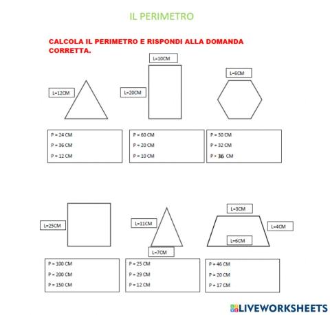 Calcola il perimetro dei poligoni