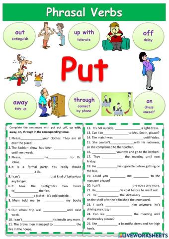 Phrasal verb PUT