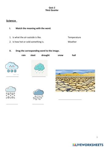 Science 2nd Quiz 3rd quarter