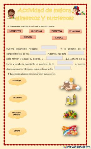 Alimentos y nutrientes