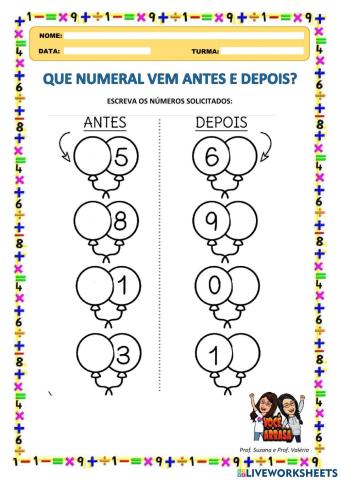 Que Numeral Vem Antes e Depois?