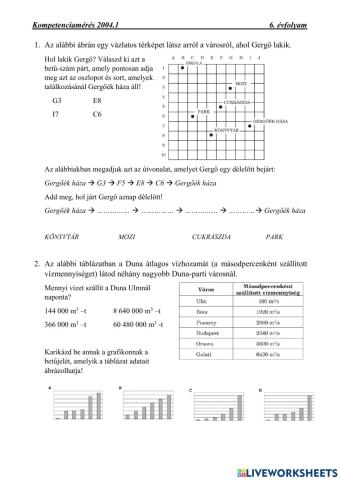 Kompetenciamérés 6. évfolyam 2004.1