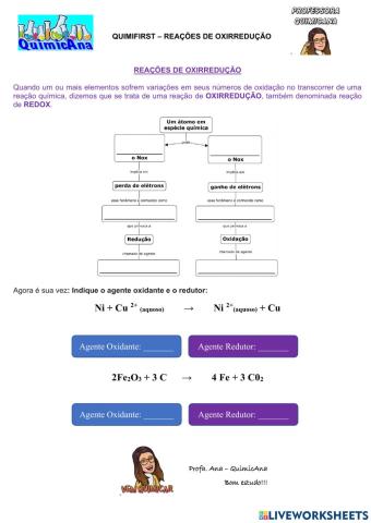 Quimifirst - Reações de Oxirredução