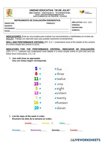 Instrumento de evaluación diágnostica