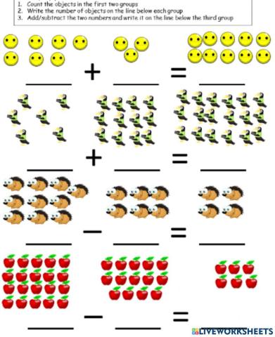 Add and subtract with pictures